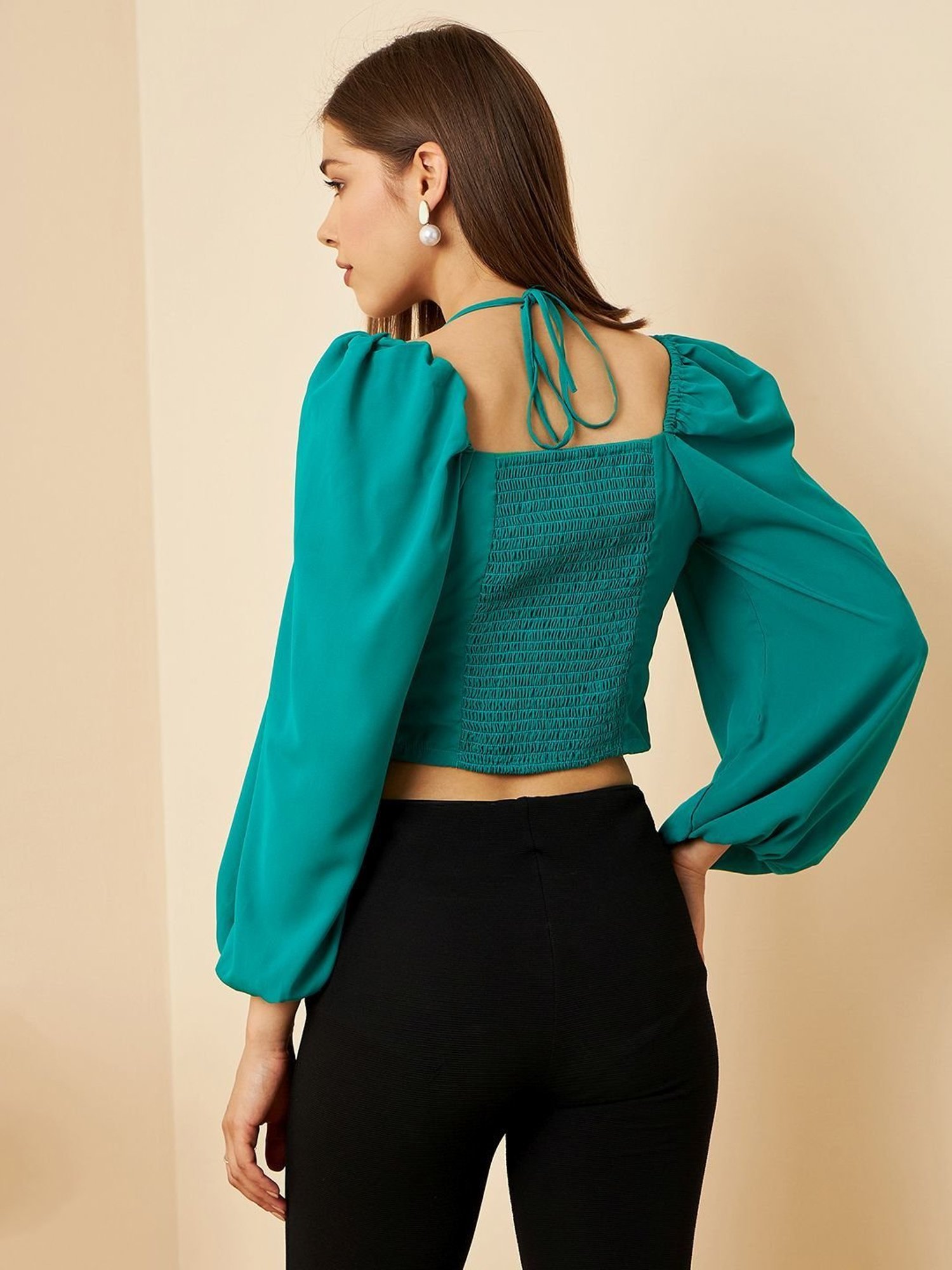 Rare Green Sweet Heart Neck Top