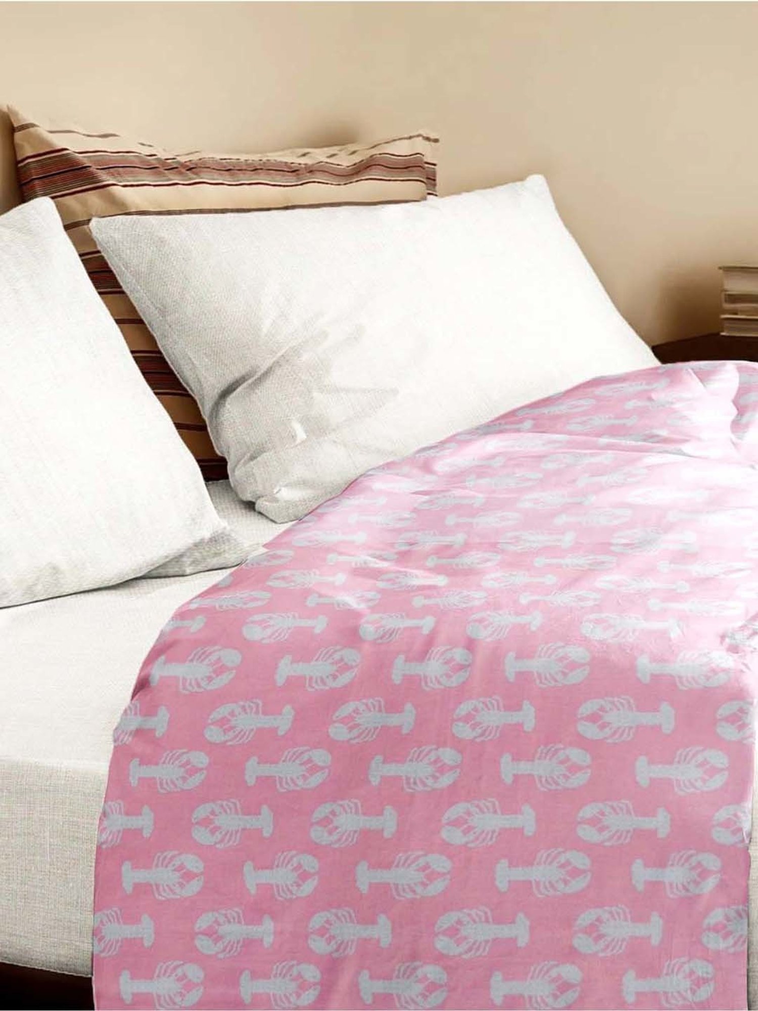 The Baby Atelier Pink Crab Organic Junior Queen Bed Cover