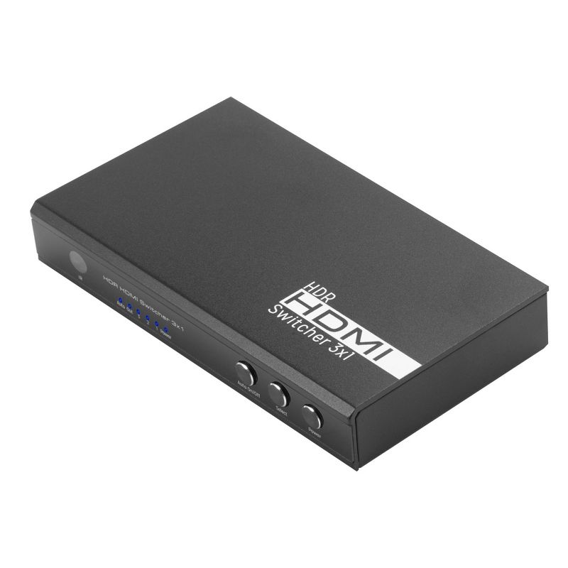 Insten 3-Port 4K HDMI 2.0 Switch 3x1 Automatic Switcher with Remote, 4K@60Hz 18Gbps HDCP 2.2 UltraHD 3D HDR10 for HDTV PS4 Xbox One Blu-Ray Projector