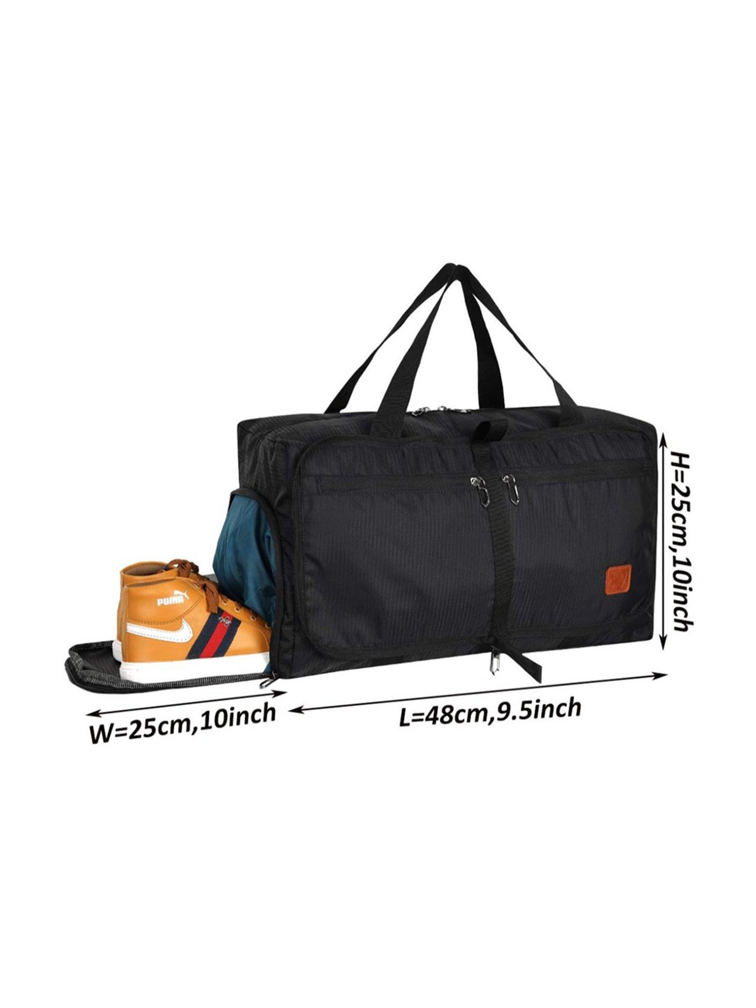 Fly Fashion Black Solid Large Duffle Bag