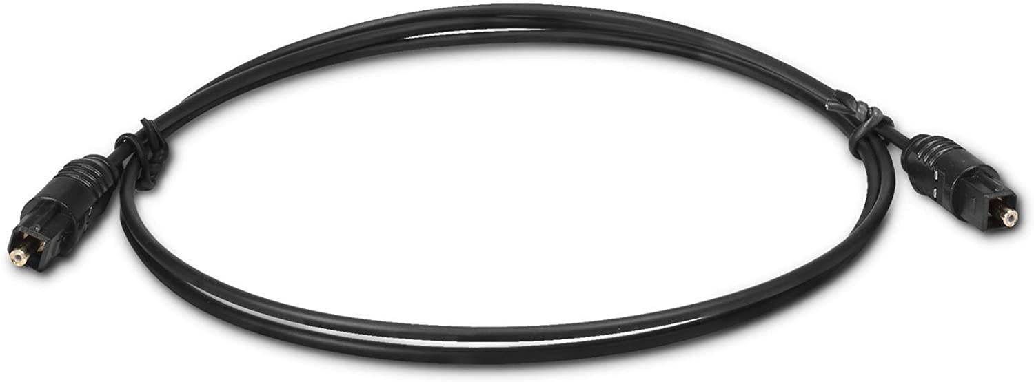 Digital Optical Audio Cable - Premium Toslink Fiber Optic Audio Cables with Gold Plated Connectors - Ultra Thin Jacket Micro Cable - Extra Flexible Long Life Jacket - 3 Feet 3 Pack