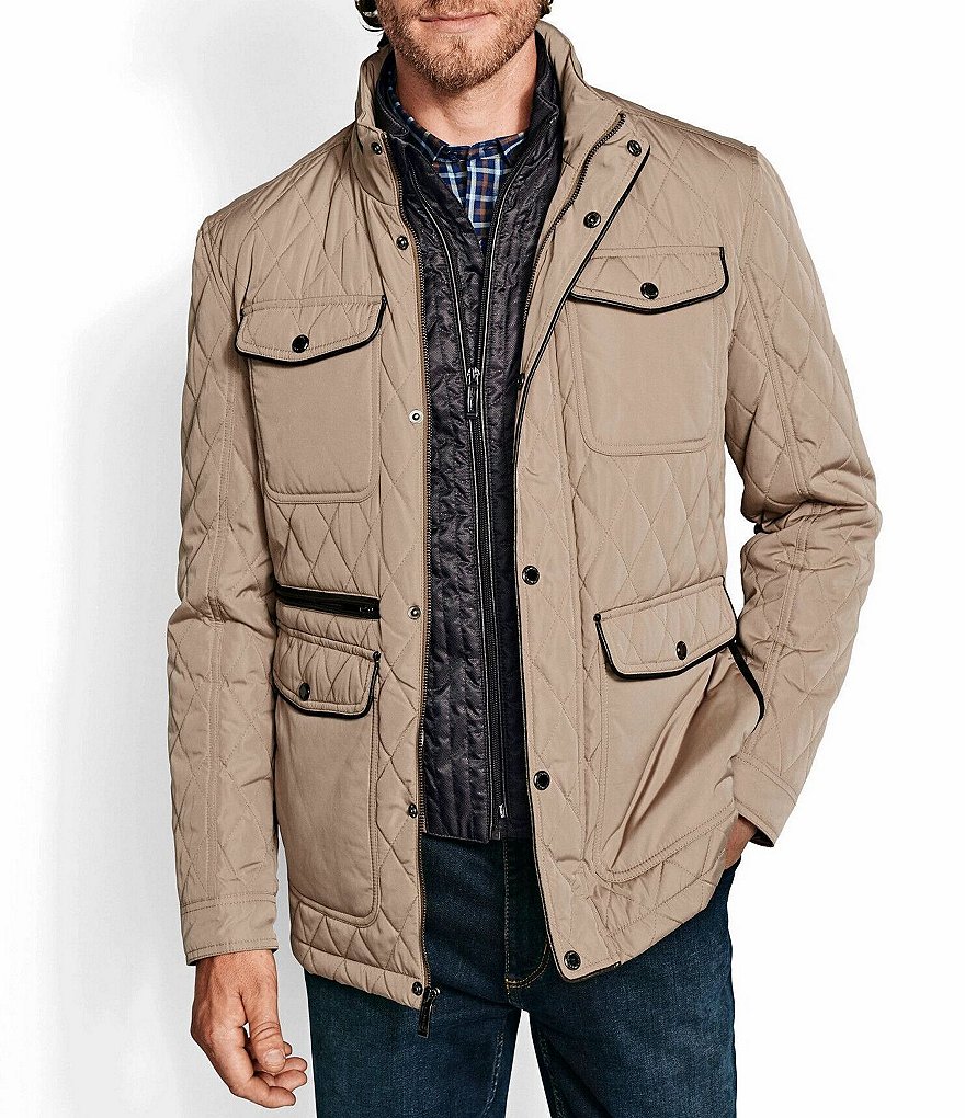 Cole Haan Hooded Down Zip Front Puffer Jacket