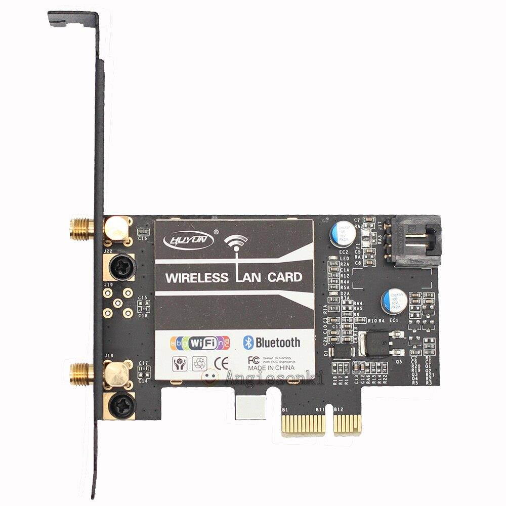 PCI-E 1X 8X 16X 867Mbps WiFi+Bluetooth 4.0 PC Desktop WLAN Card Adapter for Intel Dual Band Wireless-ac 7260ac 7260HMW