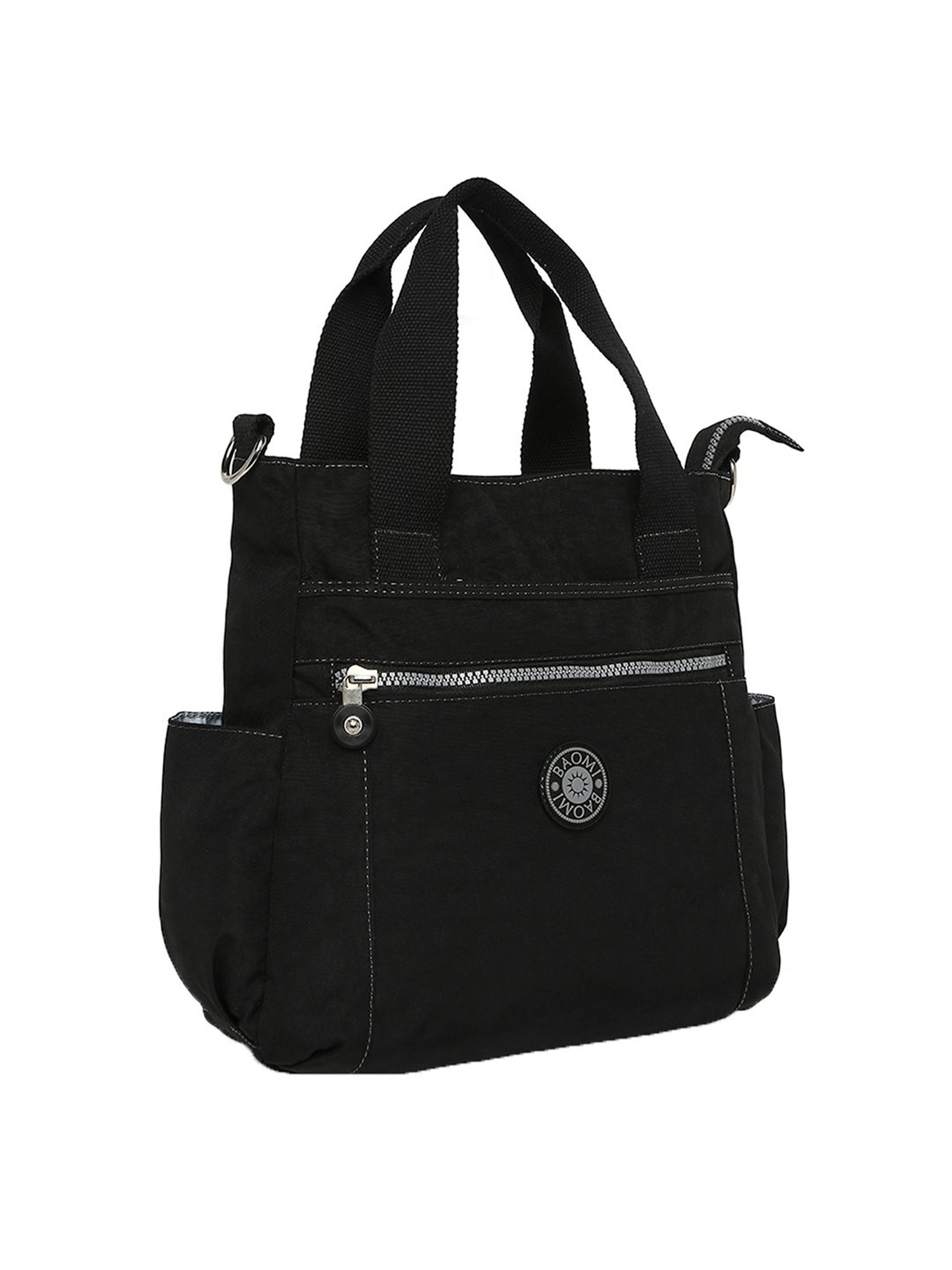 Baomi Black Solid Medium Handbag