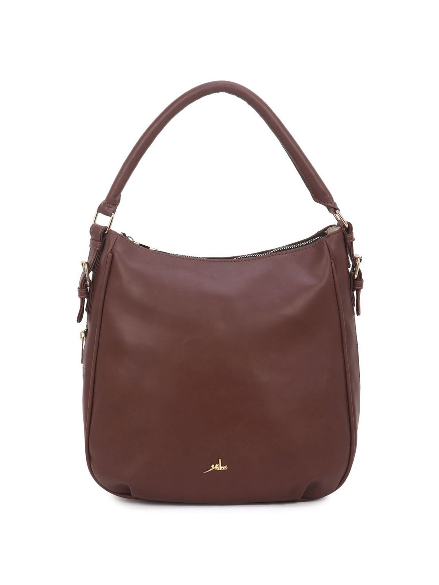 Yelloe Brown Synthetic Solid Hobo Handbag