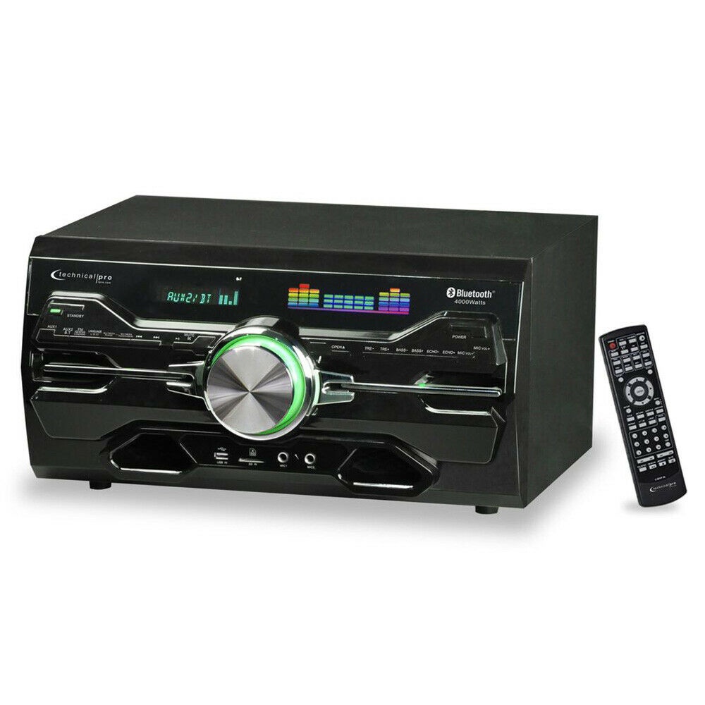 Technical Pro Receiver Amplifier DVD Player Bluetooth USB FM SD Mic Input DV4000