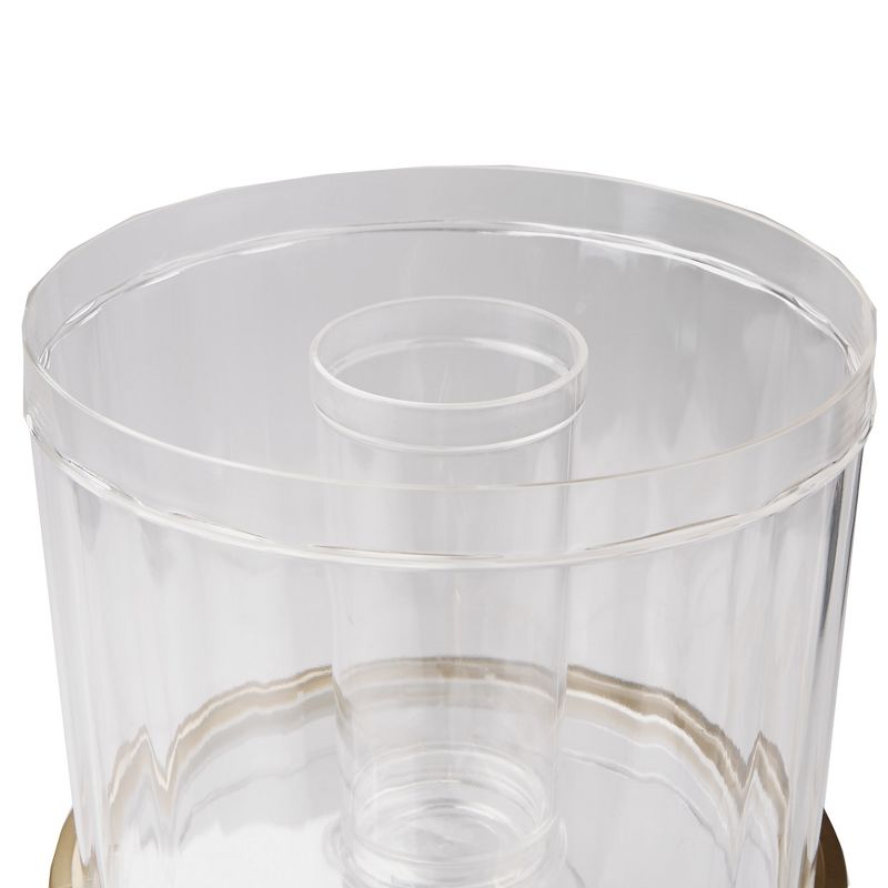 Mind Reader 1 Gallon Split Compartment Beverage Drink Dispenser with Spigot and Ice Bucket Bottom