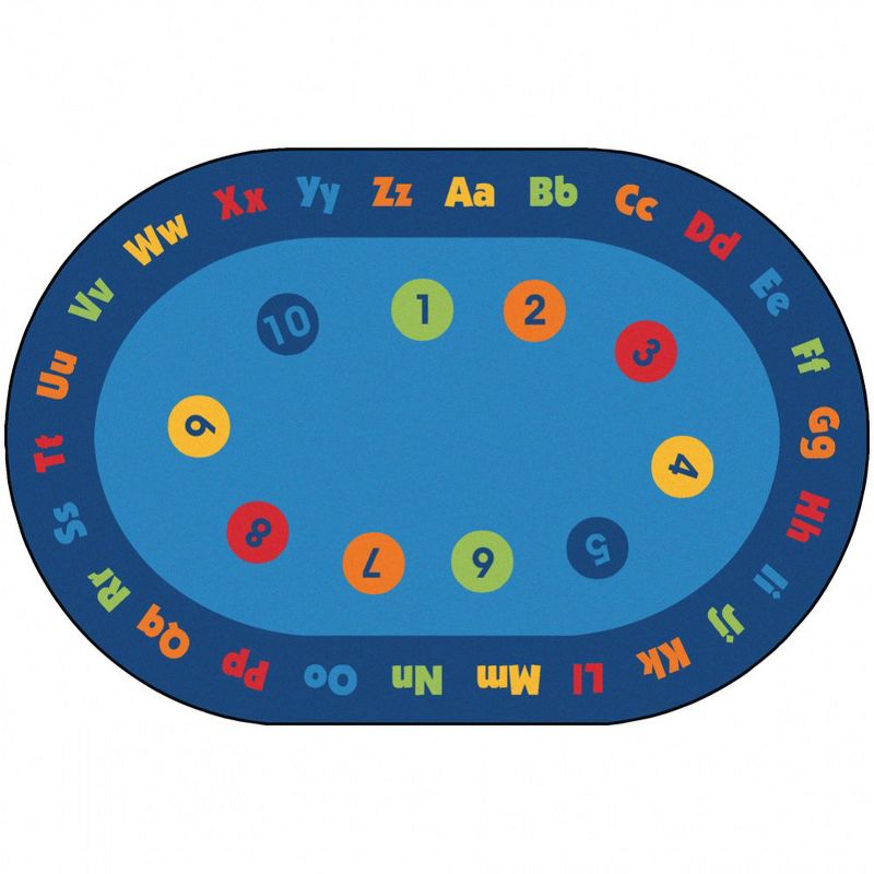 6'x9' Oval Woven letters Accent Rug Blue - Carpets For Kids