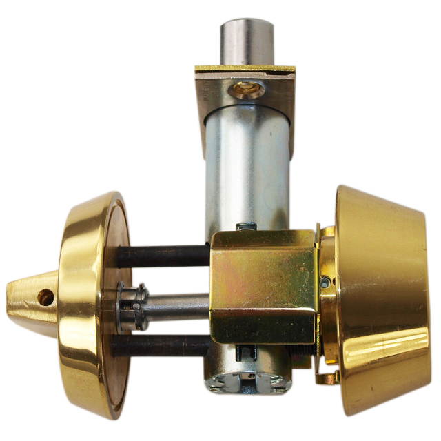 Medeco, 11-0100-05-00, Bright Brass, Single Cylinder Deadbolt, 2-3/8" Backset 00 Keyway HIGH SECURITY