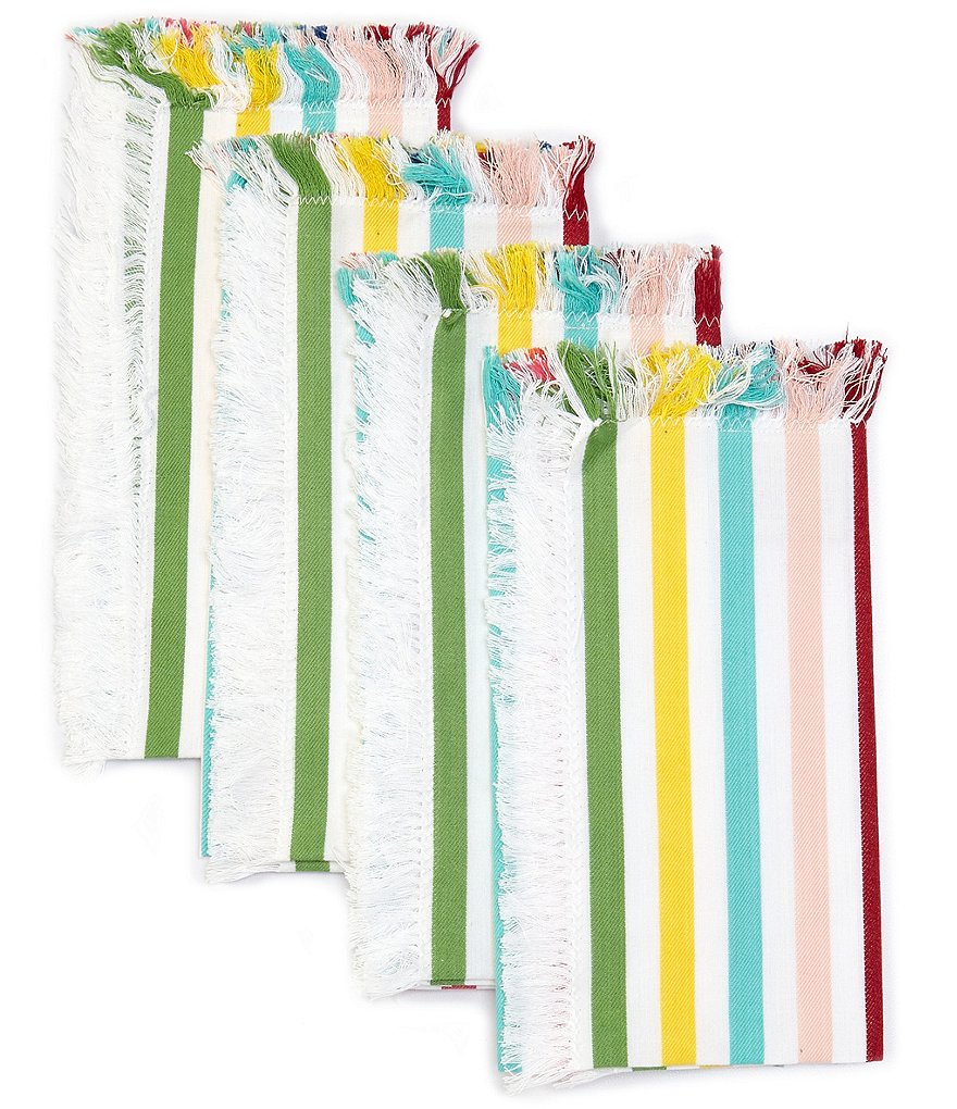 Mud Pie Blue Indigo Printed Chambray Napkins, Set of 4