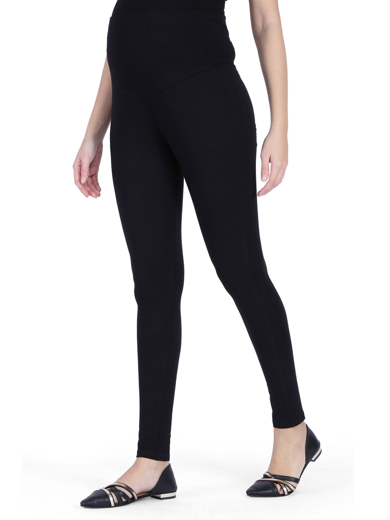 MomToBe Black Regular Fit Maternity Leggings