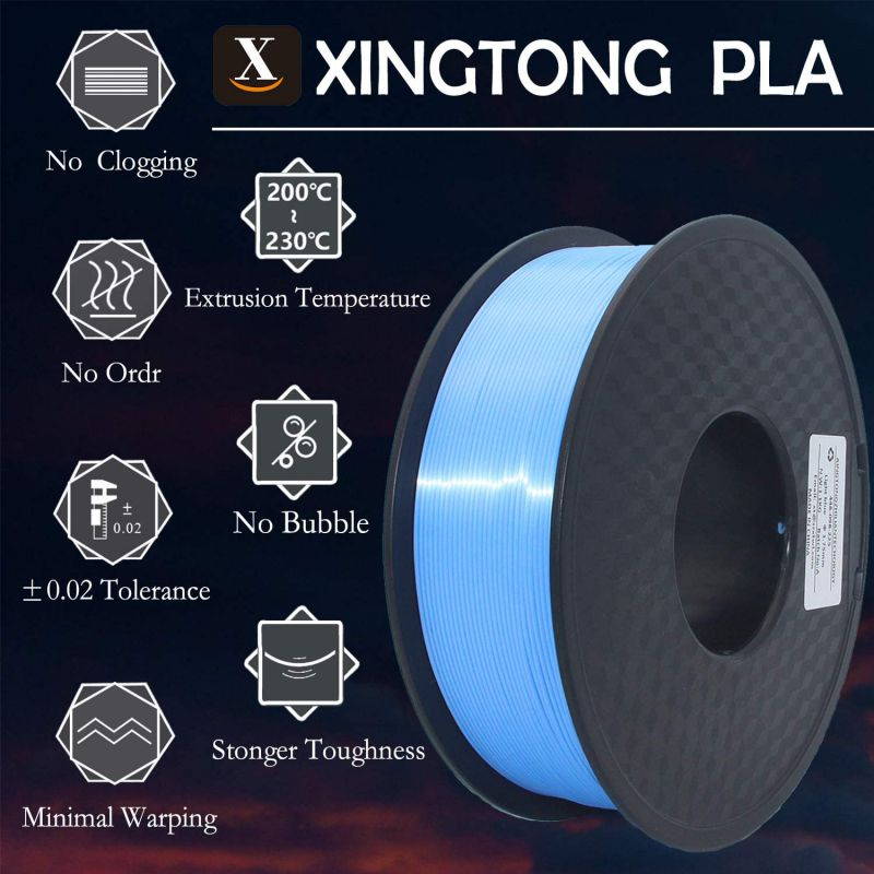 XTZL3D | Silk PLA Filament for 3D Printer, Sky Blue,1kg, 1.75mm