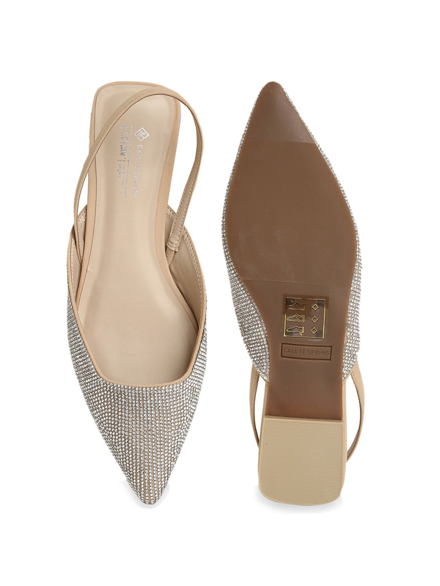 Call It Spring Women's Beige Sling Back Sandals