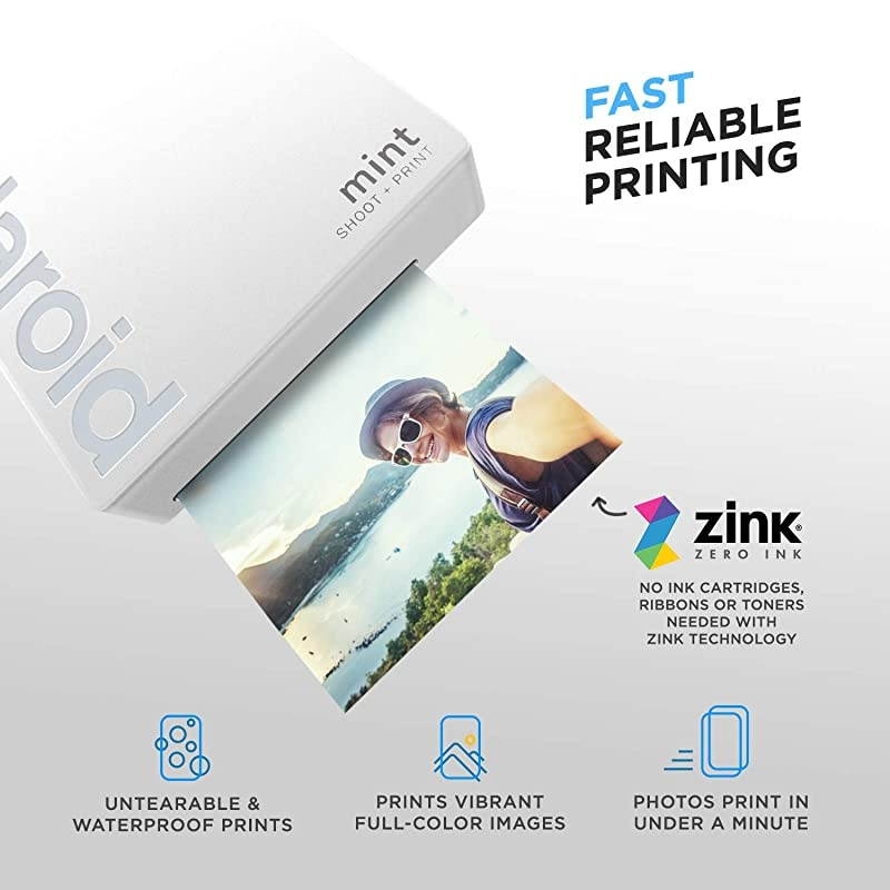 Polaroid Mint Instant Print Digital Camera White Prints on  2x3 StickyBacked Photo Paper