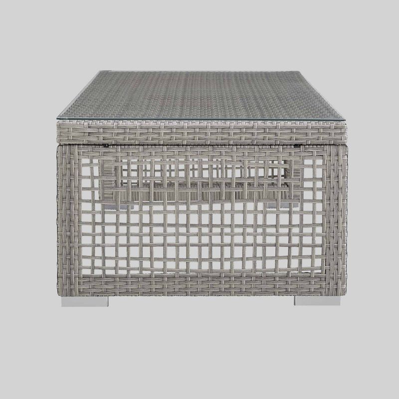 Manteo 70" Rectangular Outdoor Patio Fire Pit Table Light Gray - Modway