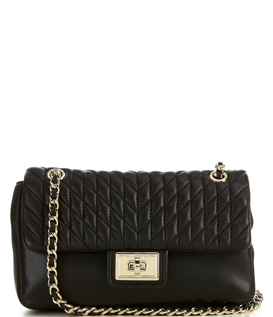 KARL LAGERFELD PARIS Agyness Quilted Leather Chain Strap Crossbody Bag