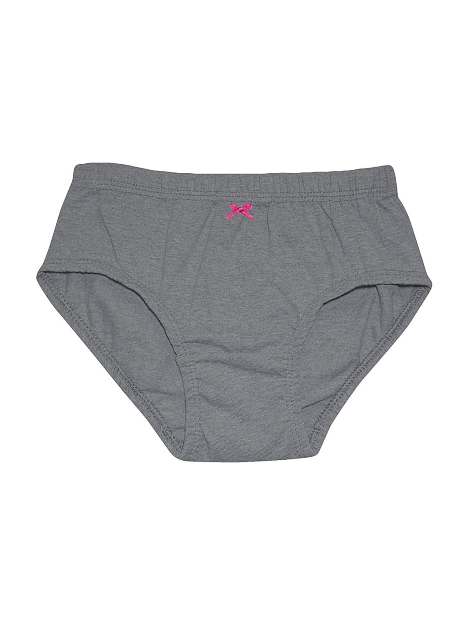 D'chica Kids Grey Cotton Printed Panties - Pack of 3