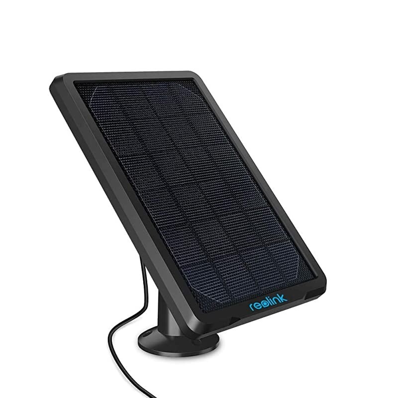 Solar Panel Power Supply Designed for Wireless Outdoor Security Camera Rechargeable Battery Powered  Go/Argus Eco/Argus 2/Argus Pro/Argus PT, Non-Stop Charging (Black)