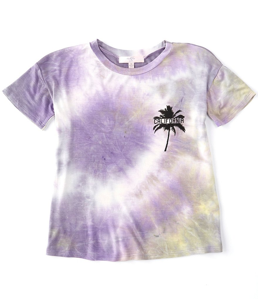 Moa Moa Big Girls 7-16 Drop-Sleeve Palm Tie-Dye Tee