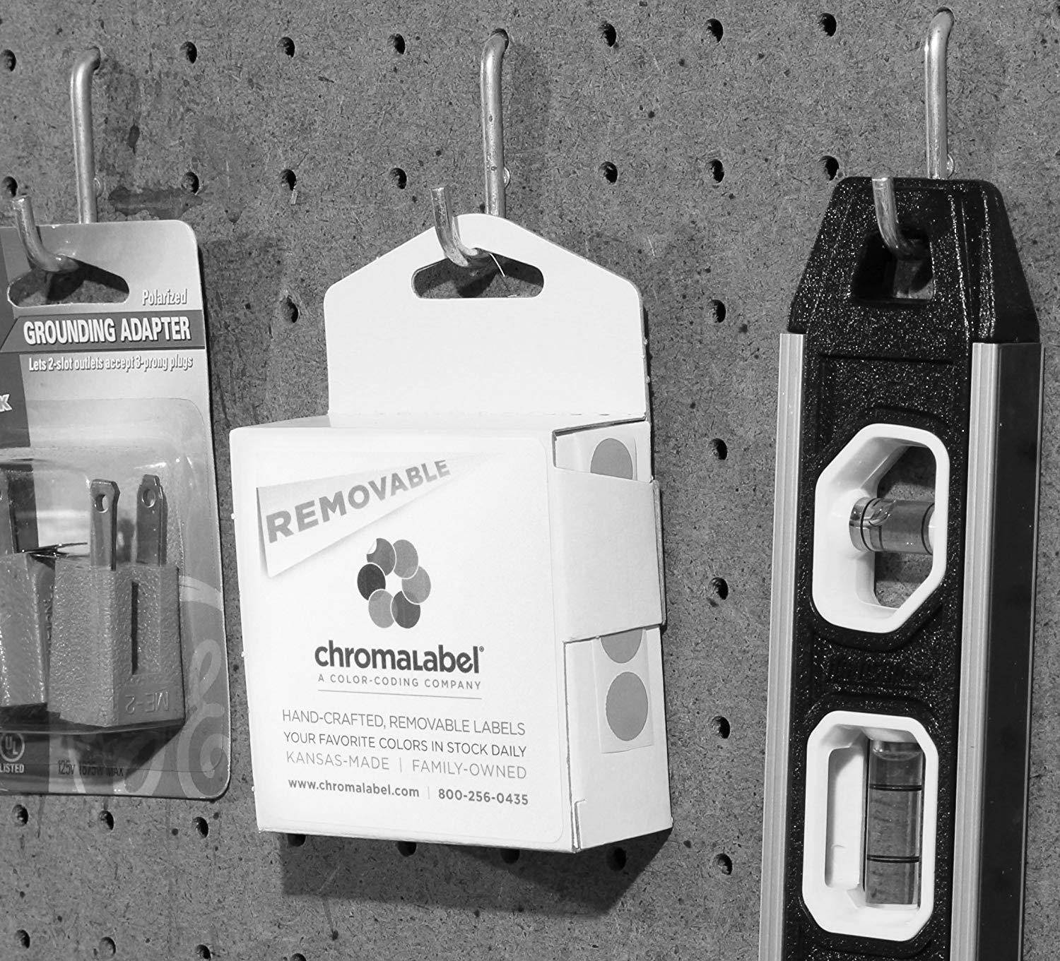 ChromaLabel 1/2 inch Removable Color-Code Dot Labels | 1,000/Dispenser Box (Black)