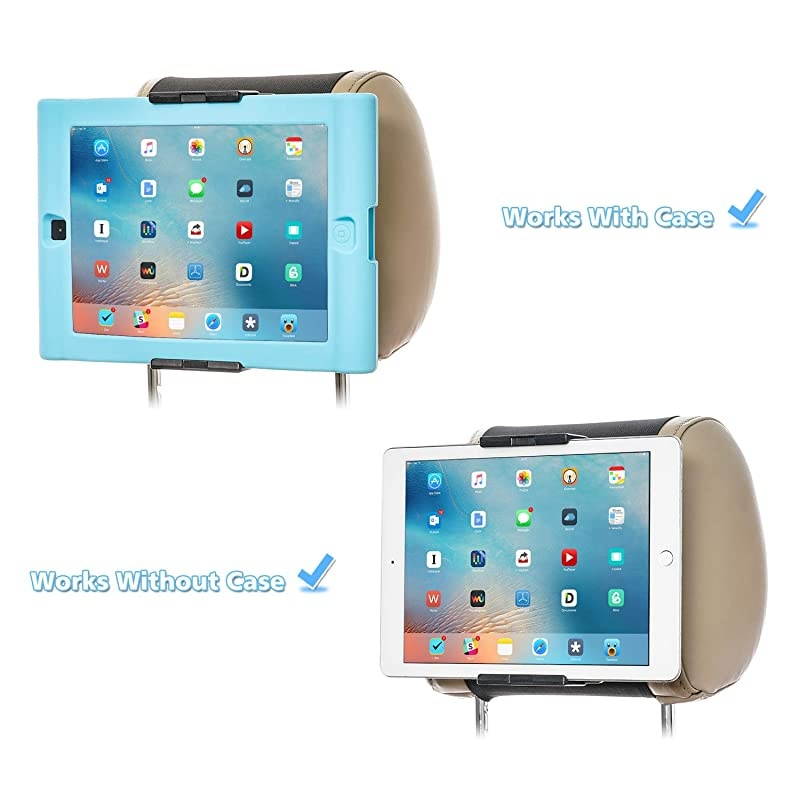 Car Headrest Mount Holder for Tablets and Phones with 5-10.5Inch Screens -Compatible with iPhone iPad Air Mini, Samsung Galaxy, Nintendo Switch
