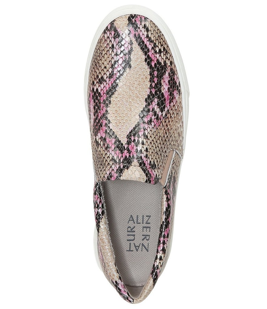 Naturalizer Aileen Snake Print Leather Slip-On Sneakers