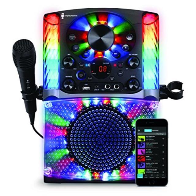 singing machine sml625btbk bluetooth cd+g karaoke system black