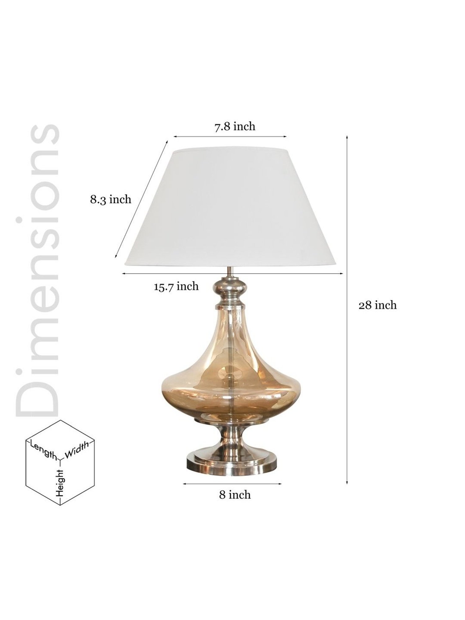 Kapoor Lamp Shades Gold & White Glass Delicea Luster & Cotton Shade Table Lamp