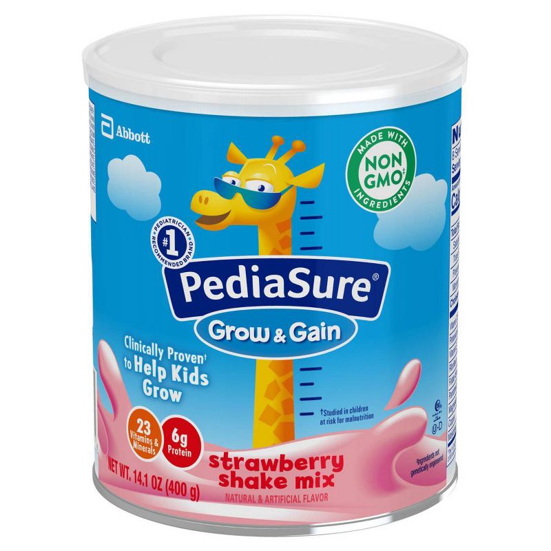 PediaSure Grow & Gain Non-GMO Shake Mix Strawberry Powder - 14.1oz