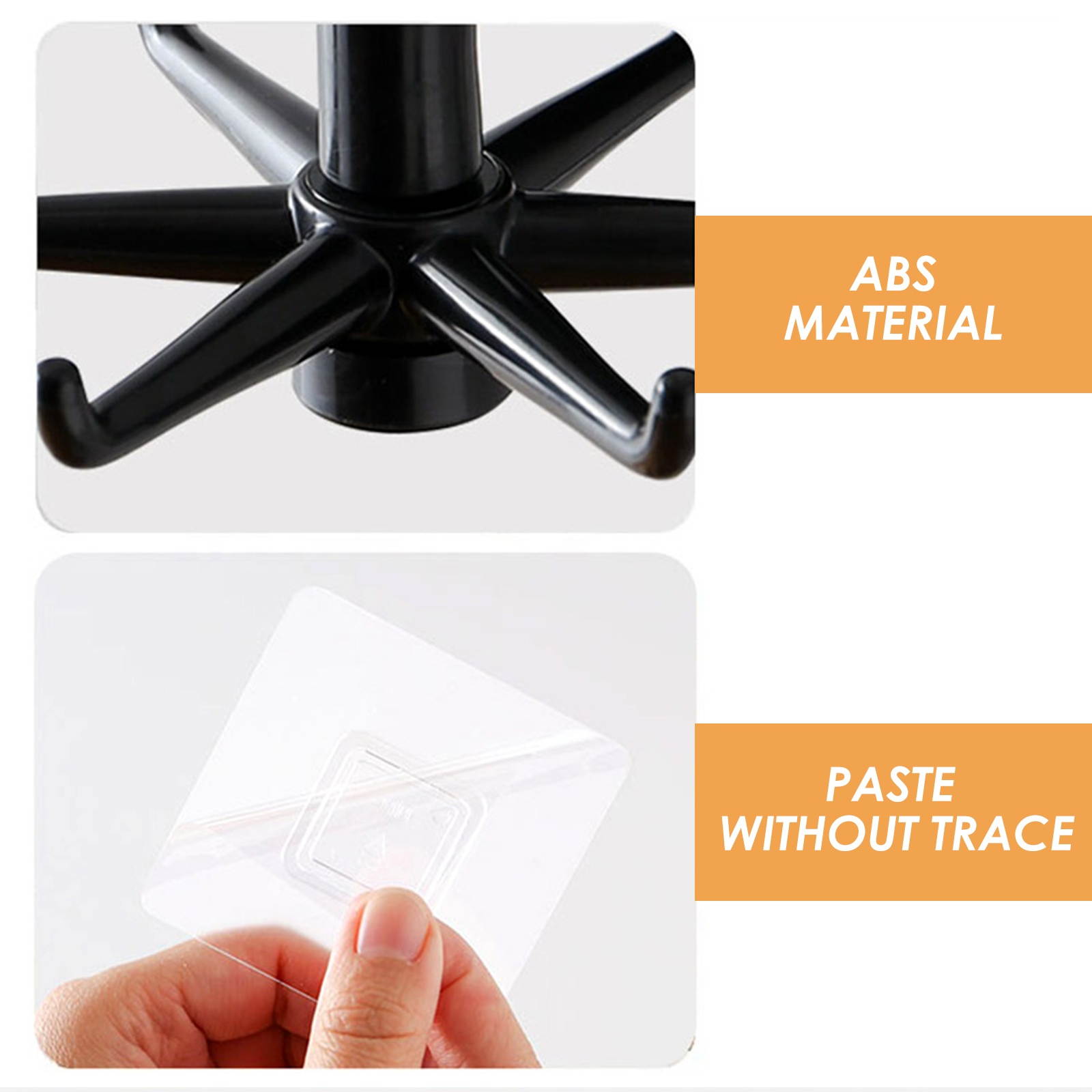 1 Set Strong Durable Smooth Punch-free Wall Hooks Bath Towel Hooks Rotating Hooks