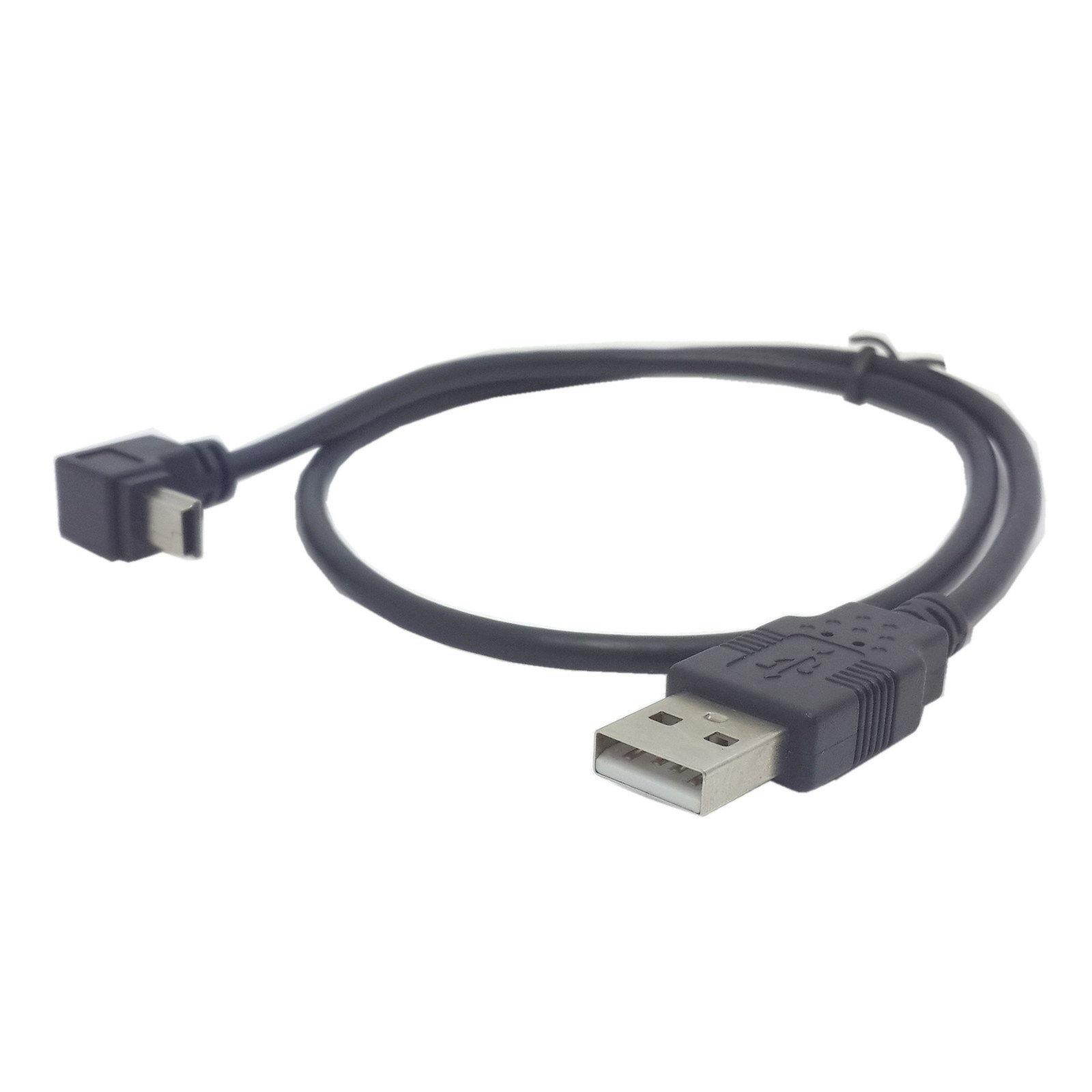 USB 2.0 A TYPE Male to 90 degree Up Angled USB Mini B 5PIN Male cable 50cm