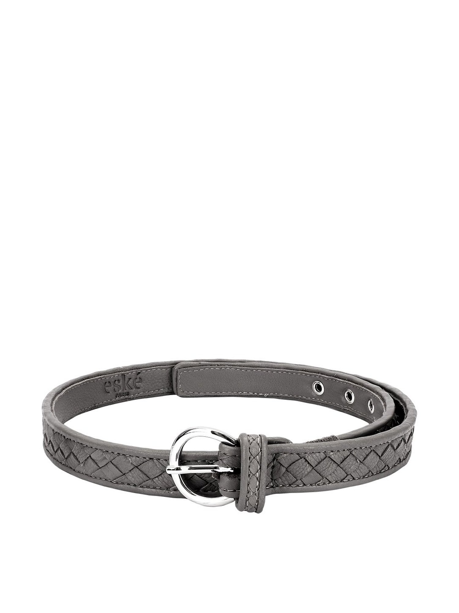 Eske Grey Leather Waist Belt for Women
