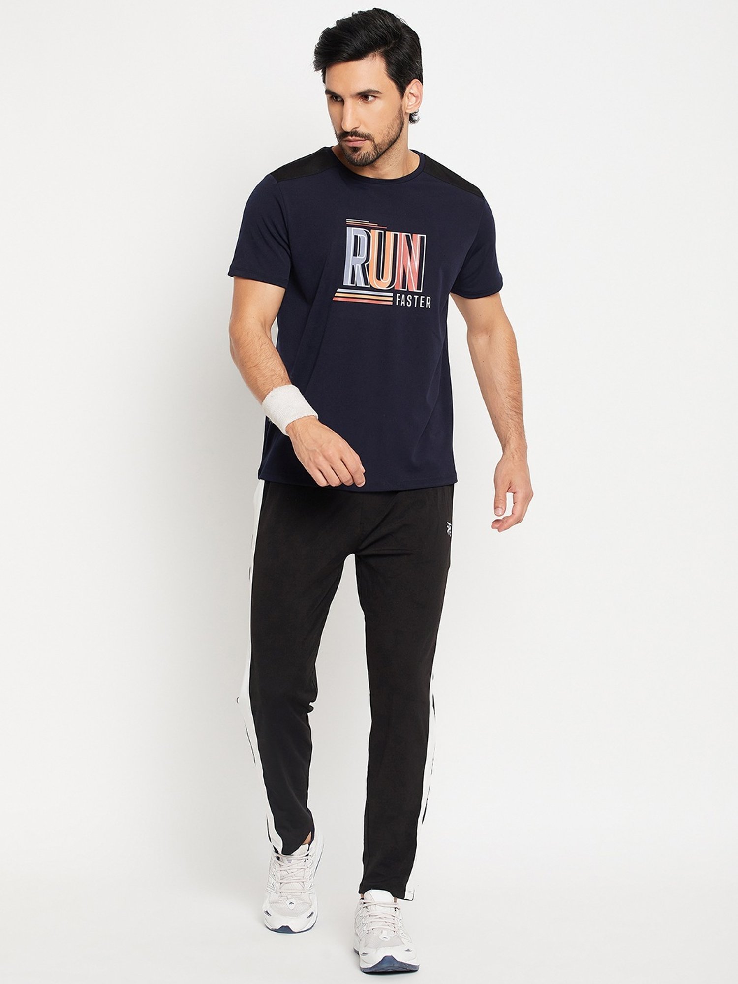 EDRIO Black Relaxed Fit Printed T-Shirt
