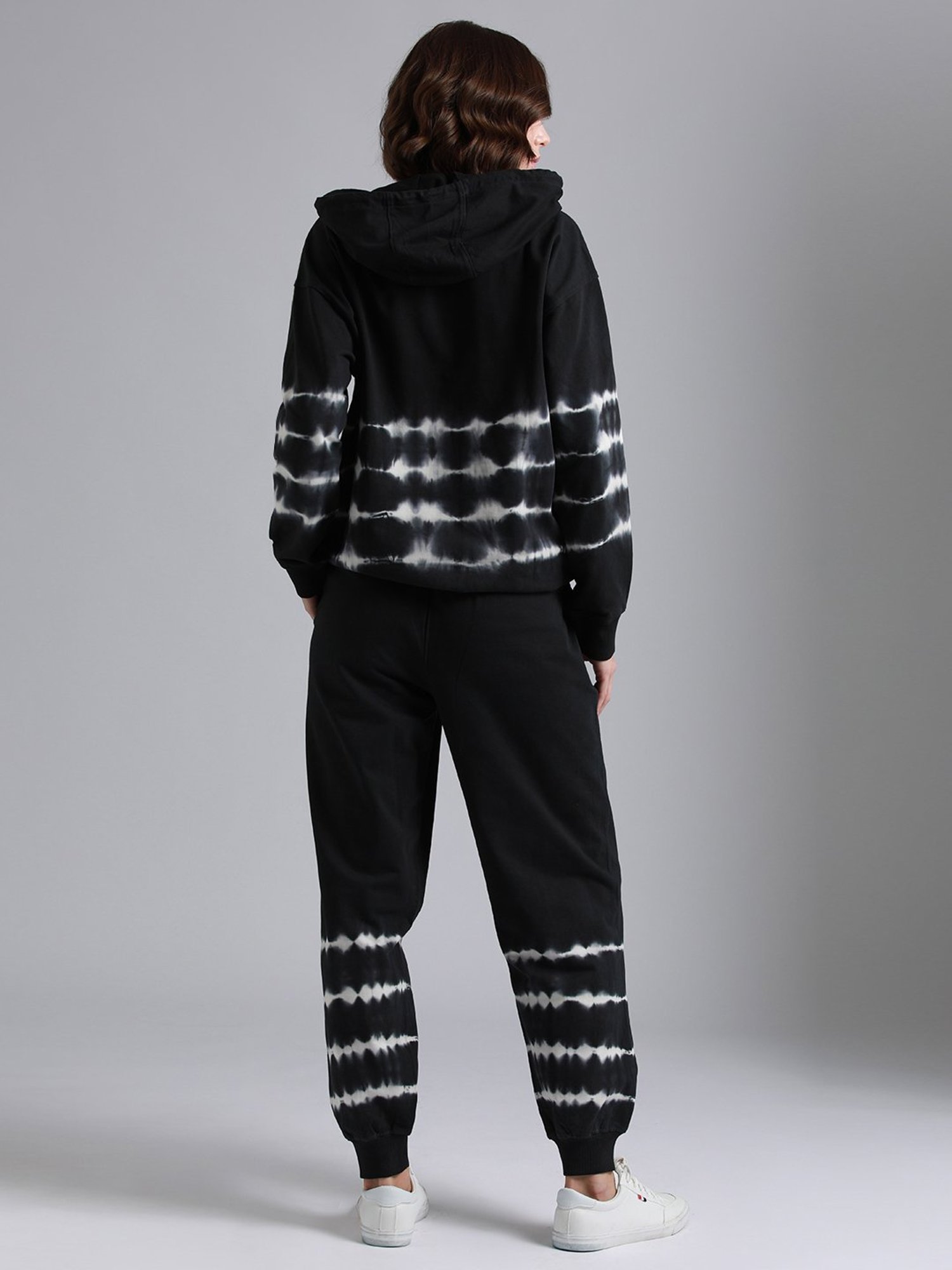 High Star Black & White Cotton Tie- Dye Co-Ord Set