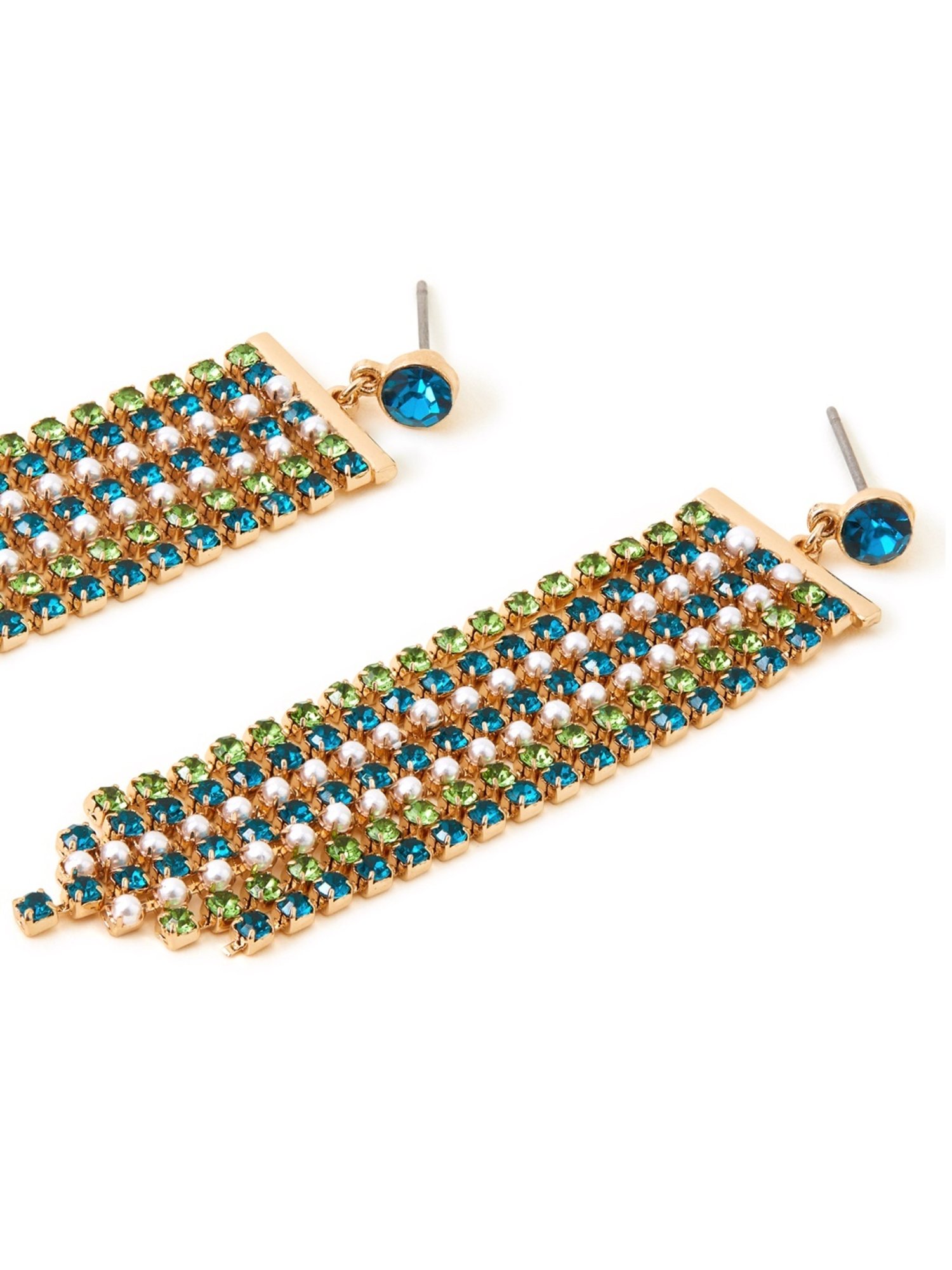 Accessorize London Pearl and Crystal Waterfall Dangler Earrings