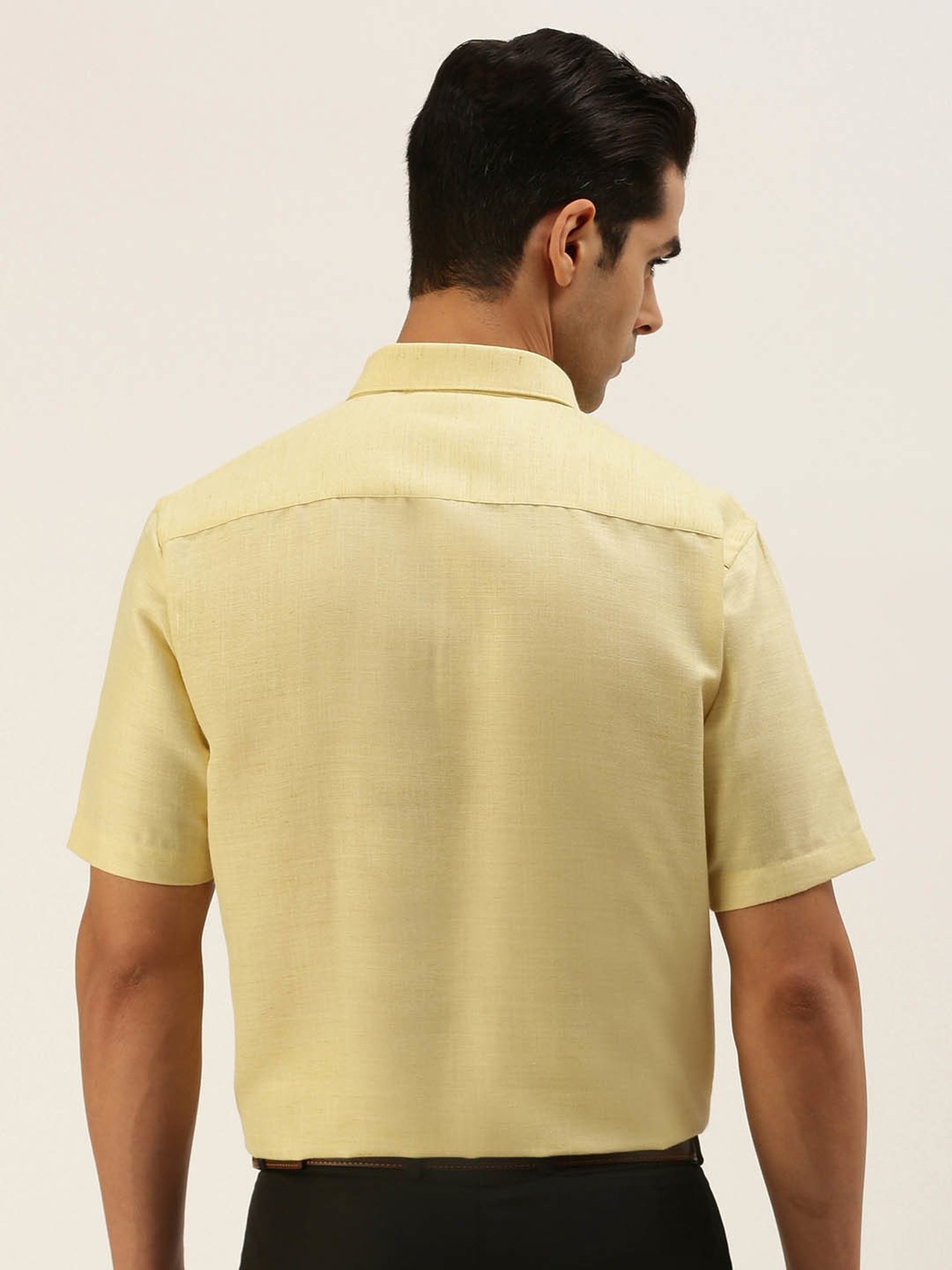 Ramraj Cream Regular Fit Shirt