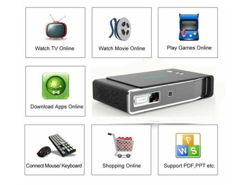 DLP Projector V5 8500 Lumens Full HD 1080P 4K Wifi 3D Theater Cinema HDMI RJ45 SD