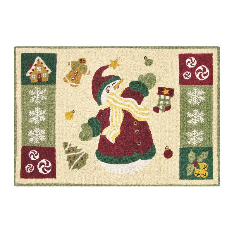 1'8"x2'6" Oval Braided Plaid Accent Rug Multicolored - The Lakeside Collection