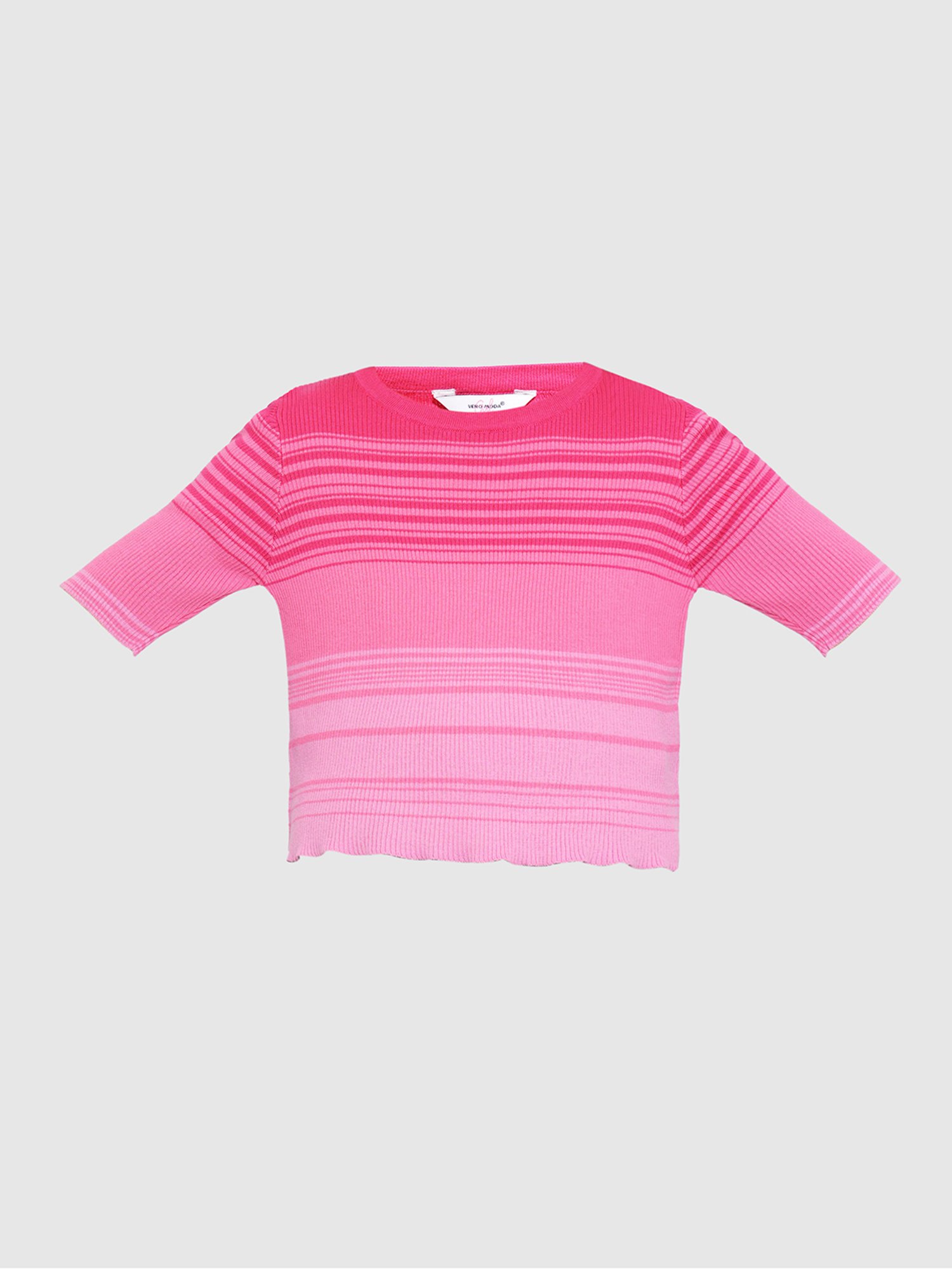 VERO MODA GIRL Kids Raspberry Sorbet Cotton Striped Top
