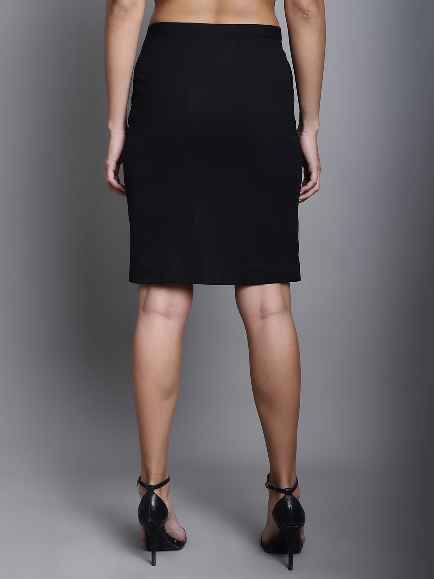 Crozo By Cantabil Black Mini Skirt