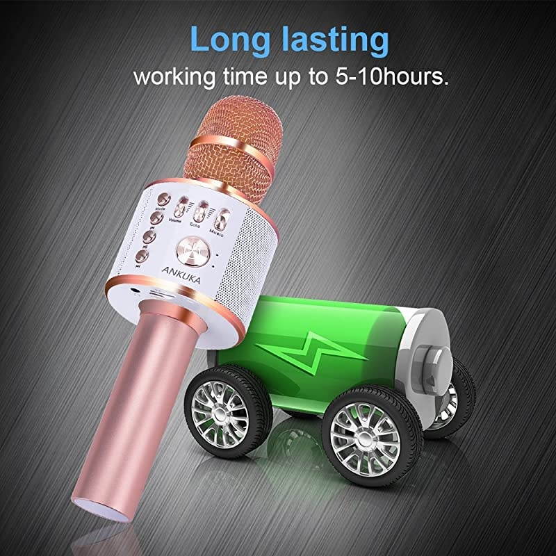 Bluetooth Karaoke Microphone, Handheld Wireless Singing Karaoke Machine Speaker, Portable Mic Player for Christmas Birthday Home Party