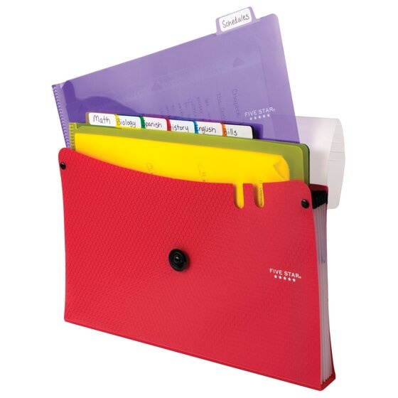 Five Star 7-Pocket Expanding File with Removable Files 8 12 x 11 Cobalt Blue -