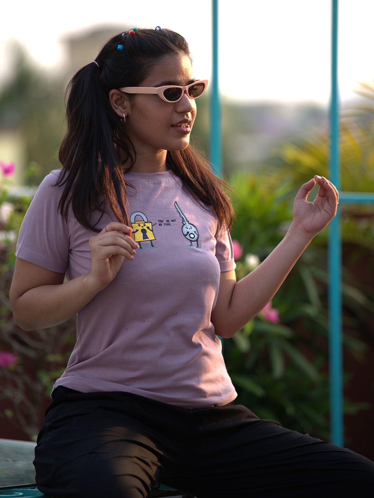 TeenTrums Girls Lilac Printed T-Shirt