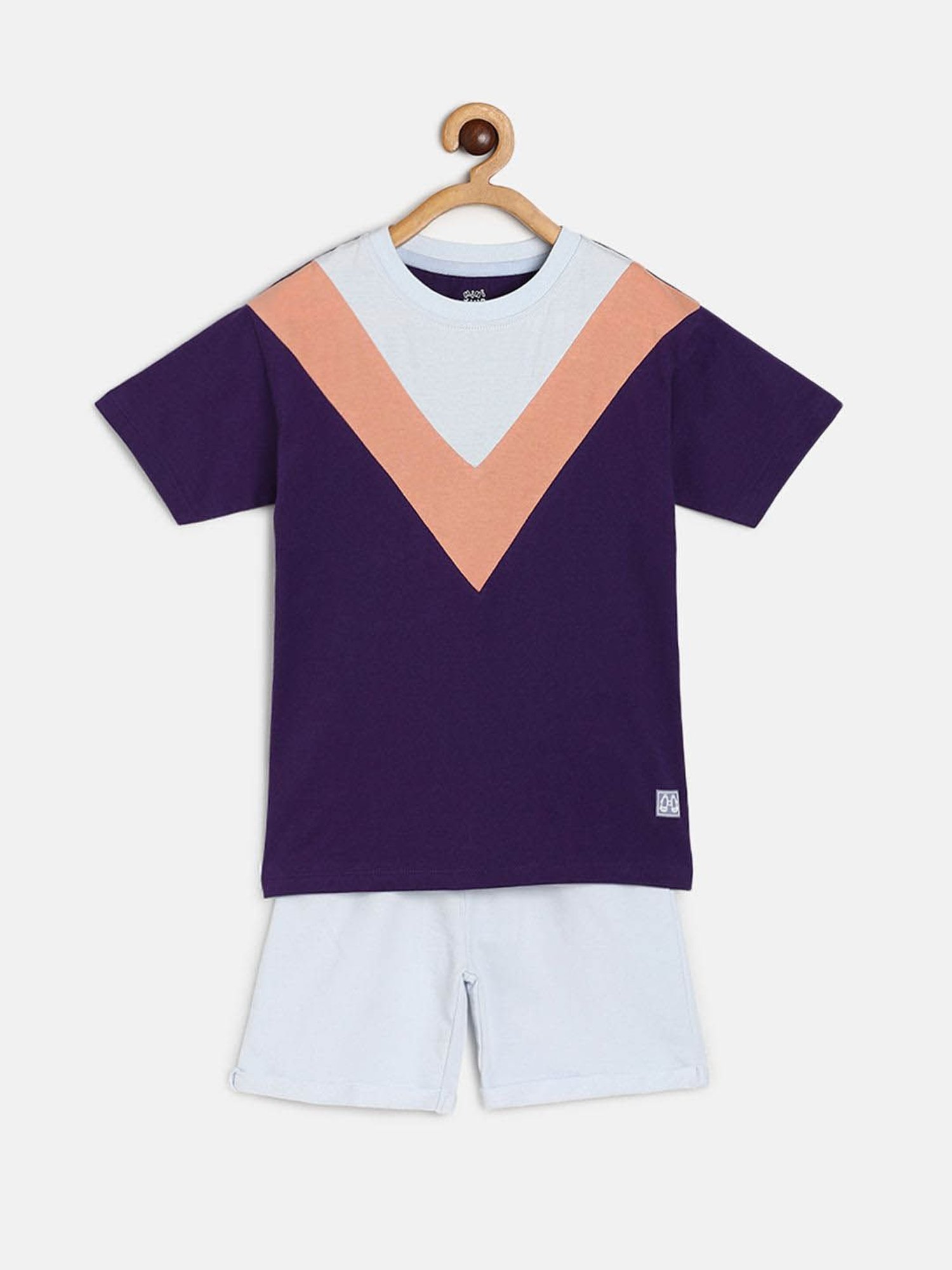 MINIKLUB Boys Multicolor Color Block T-Shirt with Shorts