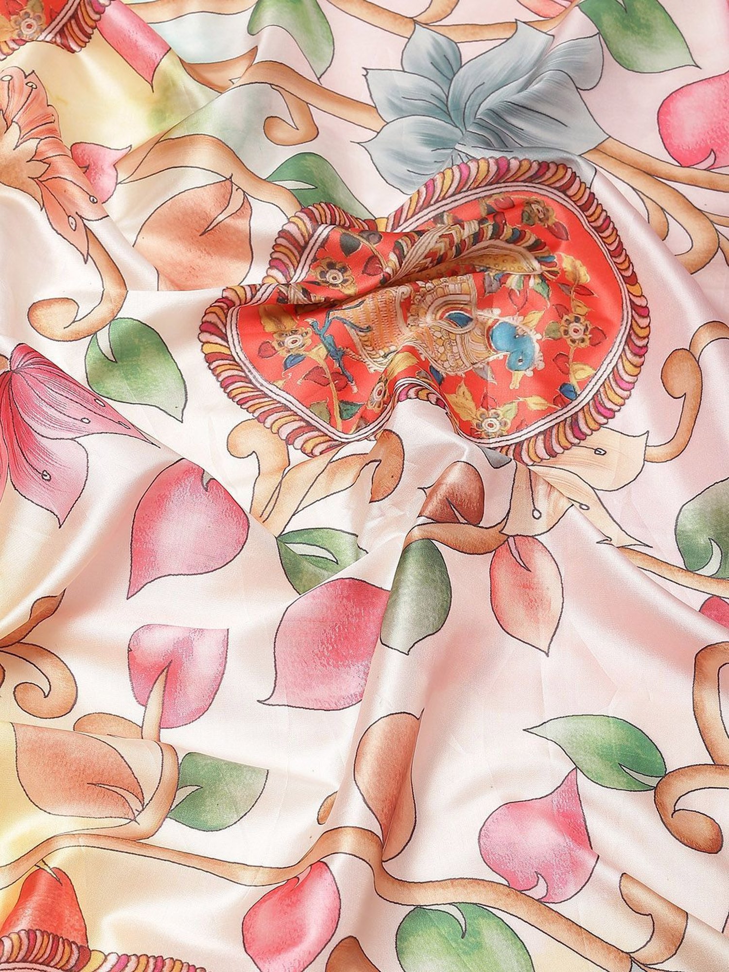 Silk Land Silk Multicolored Woven Saree With Unstitched Blouse