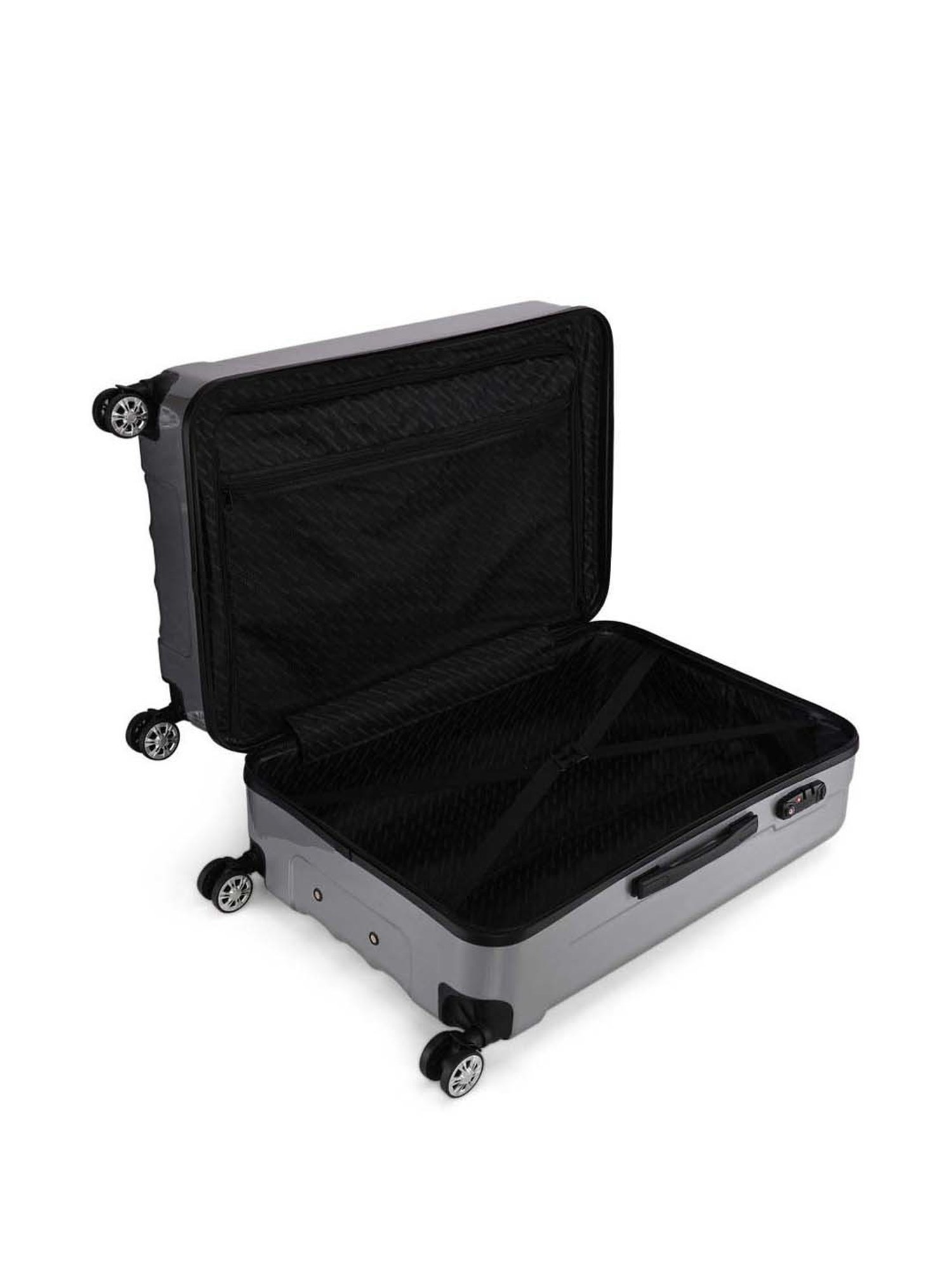 Swiss Brand Baden Silver 8 Wheel Small Hard Cabin Trolley - 34 Inch