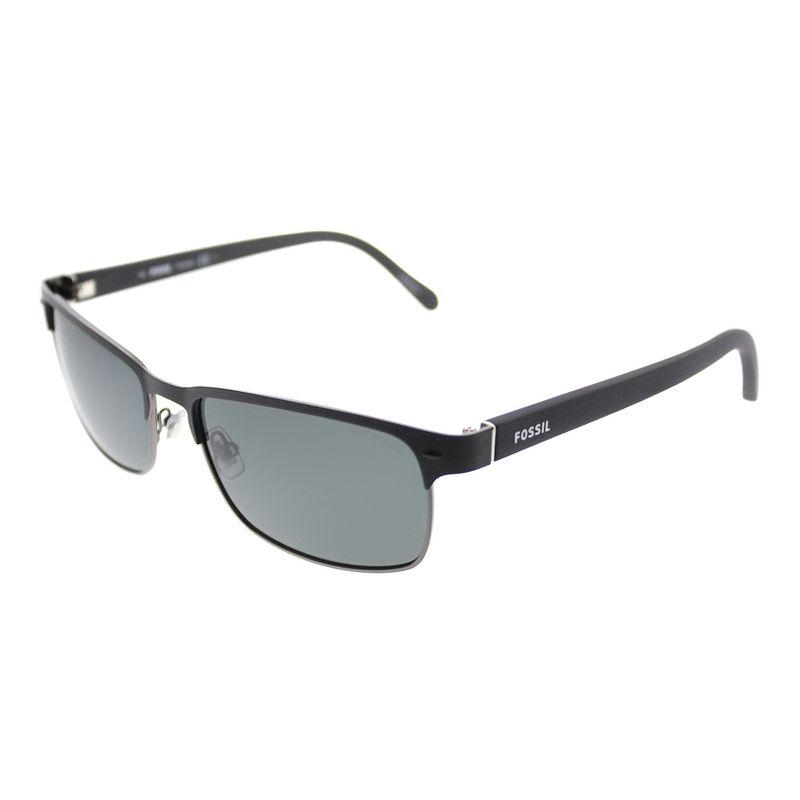 Fossil FO 3000/P EF8P Y2 Unisex Rectangle Polarized Sunglasses Matte Black Ruthenium 57mm