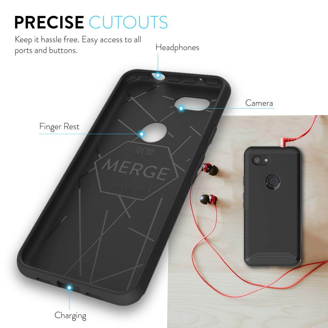 Google Pixel 3a (2019) Case, TUDIA [MERGE Series] Extreme Dual Layer Slim Precise Cutouts Phone Case For Google Pixel 3a [NOT Compatible with Pixel 3a XL Version] (Metallic Slate)