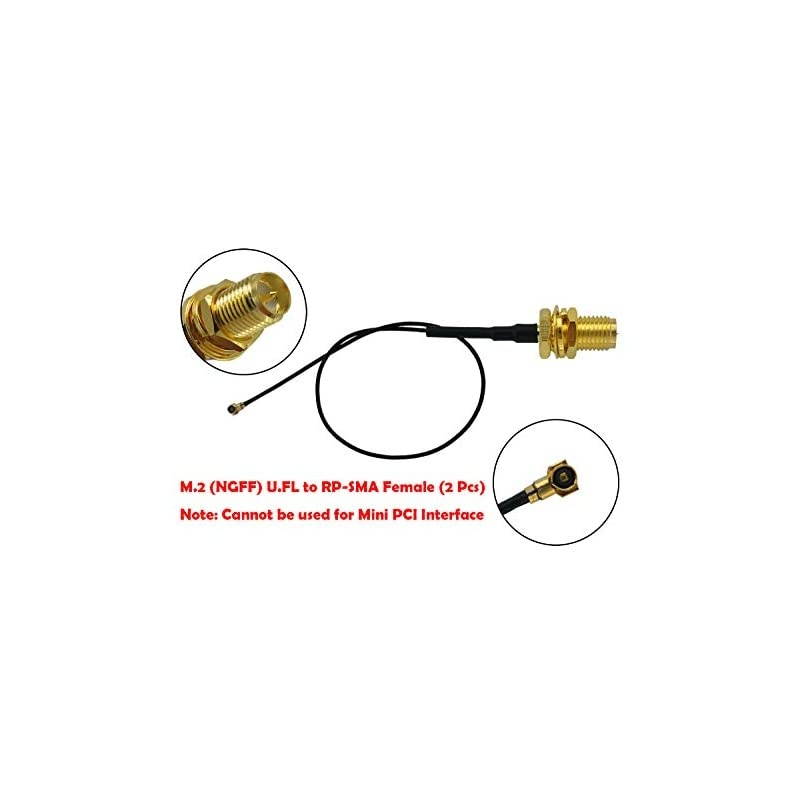 Antenna 8dBi Omni RPSMA Male 24Ghz 58Ghz Dual Band + 20cm UFL IPEX MHF4 to RP SMA Female Extension Cable for M2 NGFF Card Notebook PS4 Drone 2 Pcs