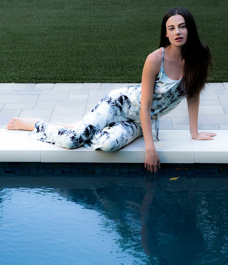 Midnight Bakery Diego Lounge Tie-Dye Print Wide Leg Pants